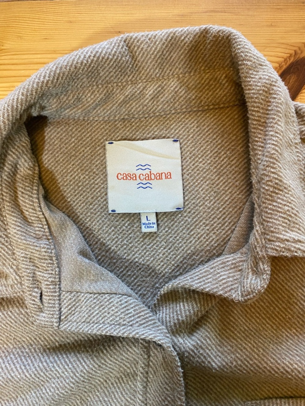 Casa Cabana Women's Sienna Soft Striped Button Down in Camel Size Large - Picture 3 of 8